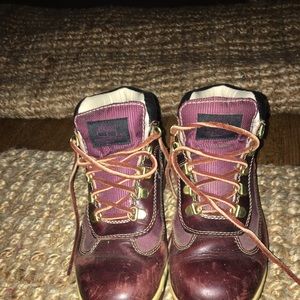 Rare vintage timberland boots Boys 5.5 Burgundy Leather or women’s 6.5